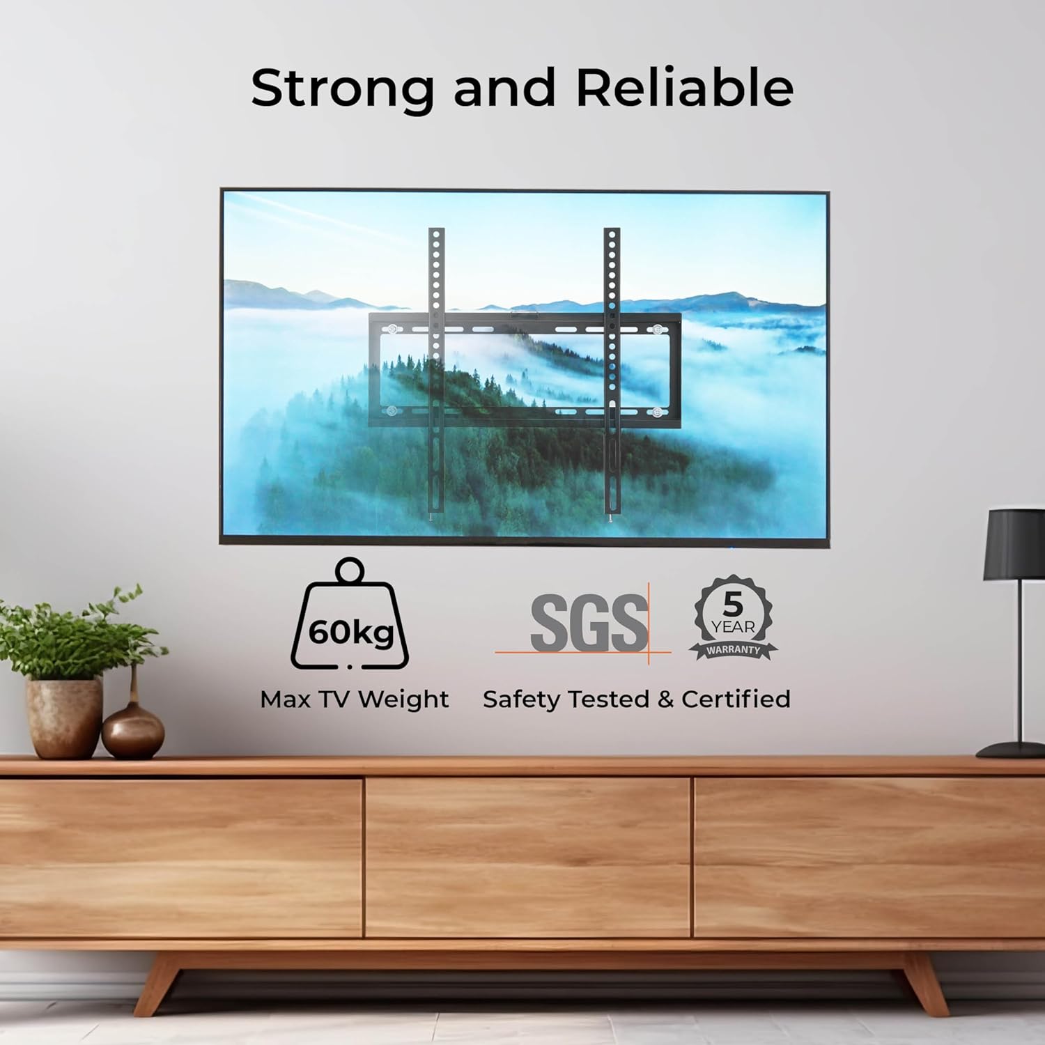 32-70" Flat-To-Wall Tv Mount Bracket - Built-In Spirit Level