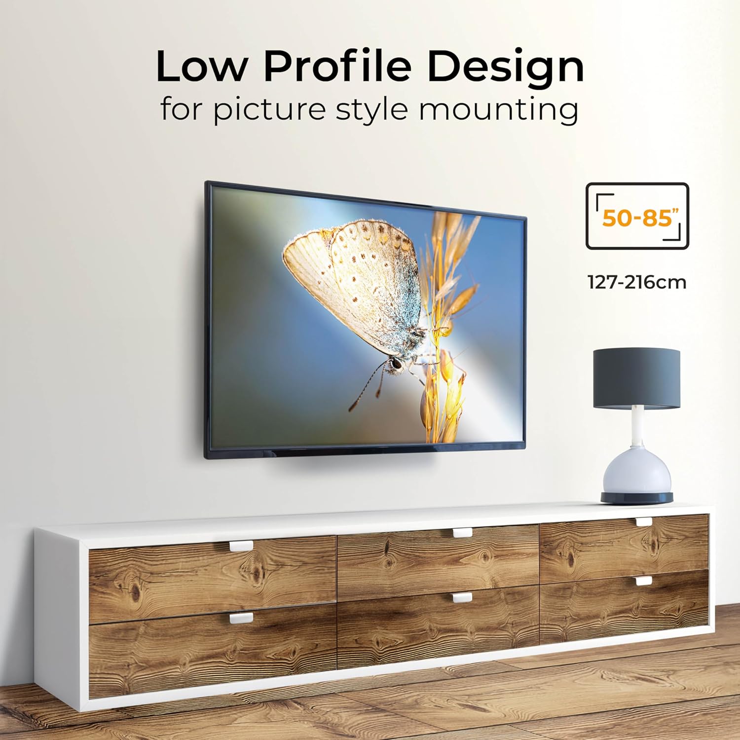 50-85" Flat-To-Wall Tv Mount Bracket - Built-In Spirit Level