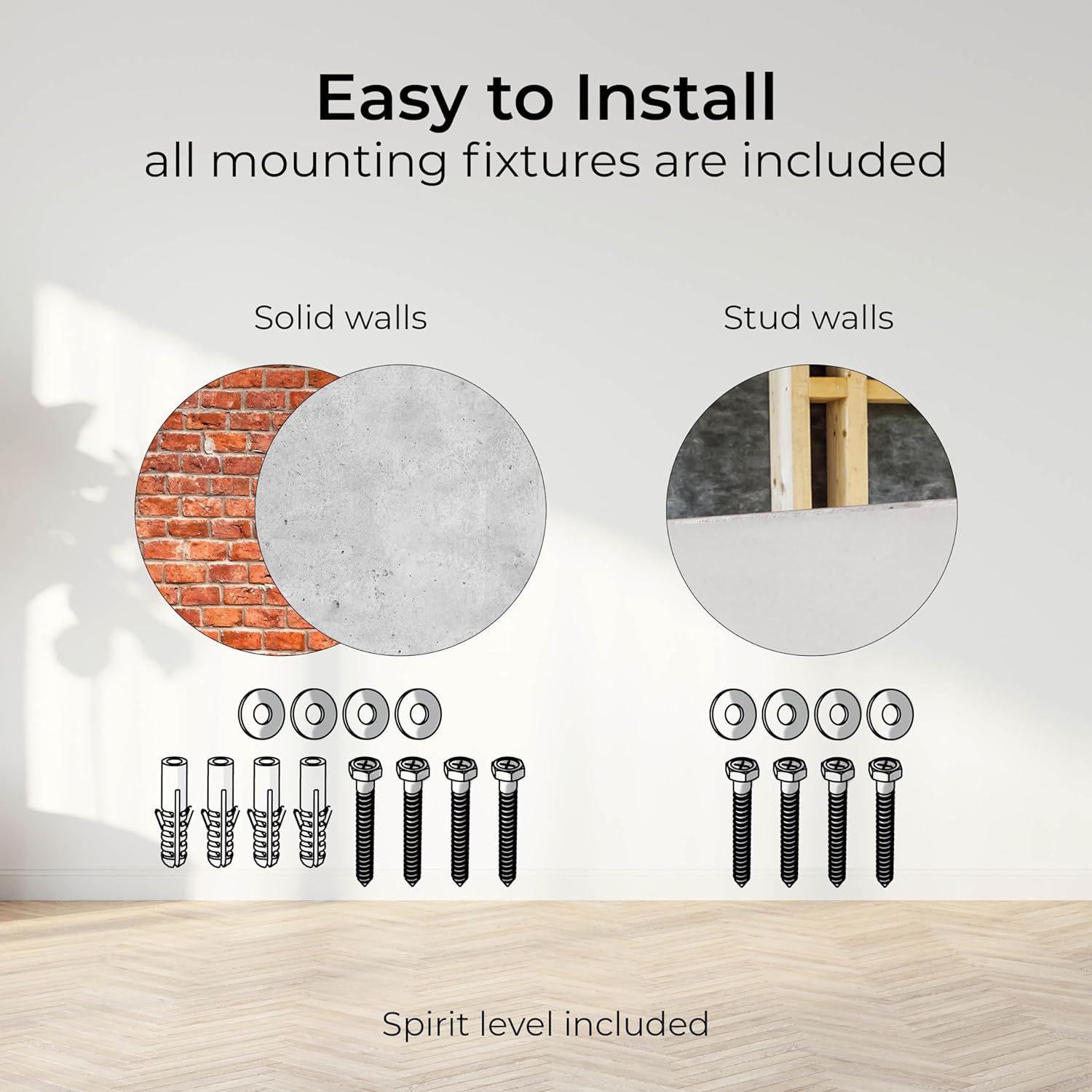 50-85" Flat-To-Wall Tv Mount Bracket - Built-In Spirit Level