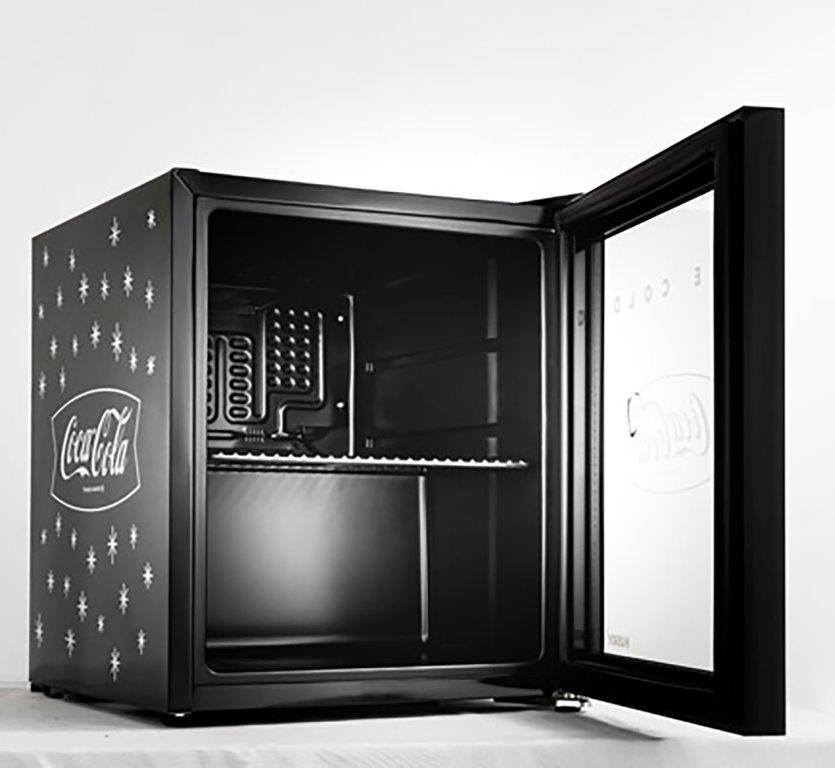 46L Counter-Top Beverage Cooler W/ Glass Door - Coca Cola - Black