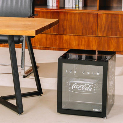 46L COUNTER-TOP BEVERAGE COOLER W/ GLASS DOOR - COCA COLA - BLACK