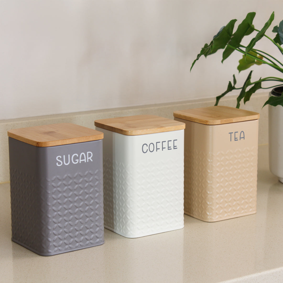Bread Bin & 3Pc Canister Set - Monza
