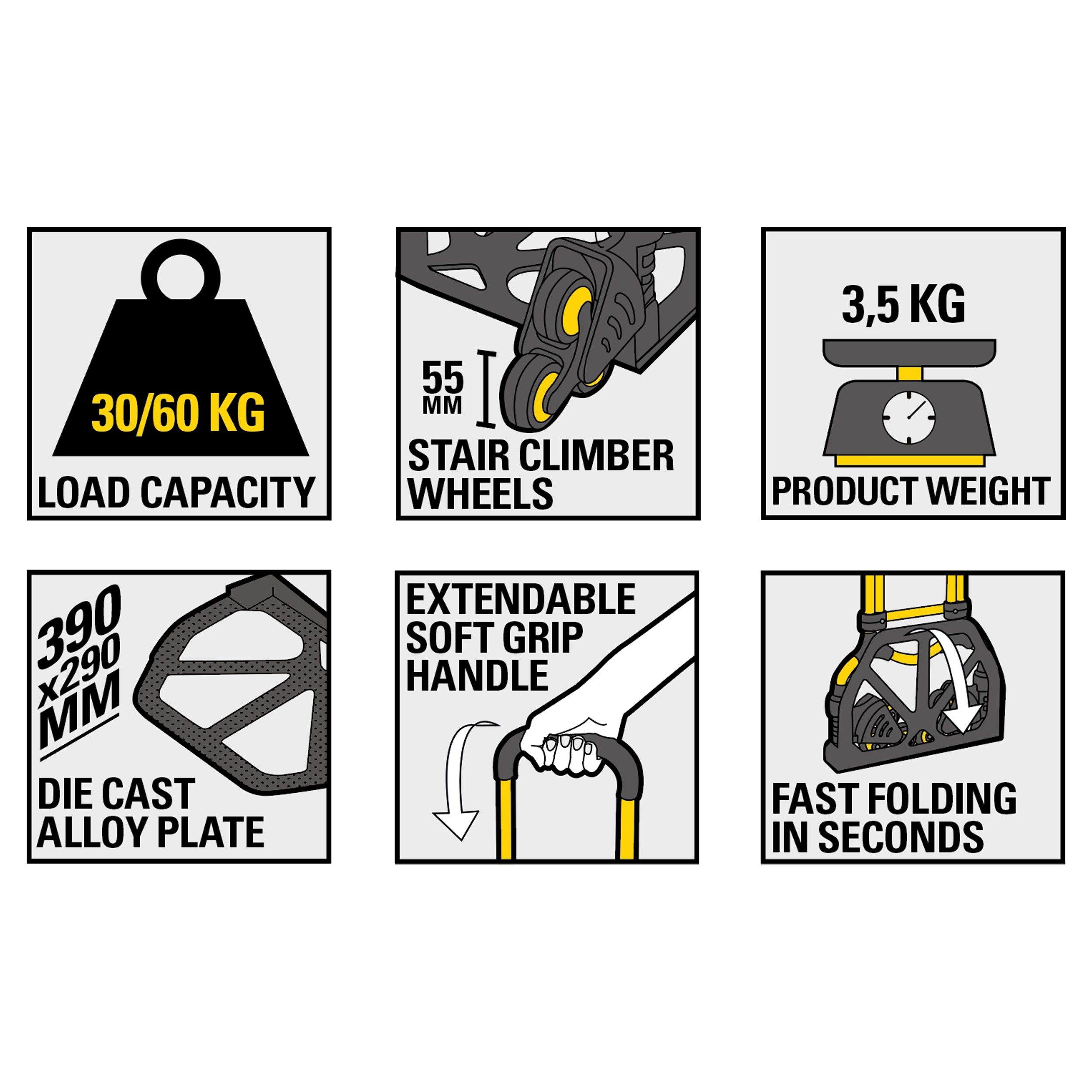STANLEY FT584 Folding Stair Climber 60kg | 6-Wheel Ladder Cart