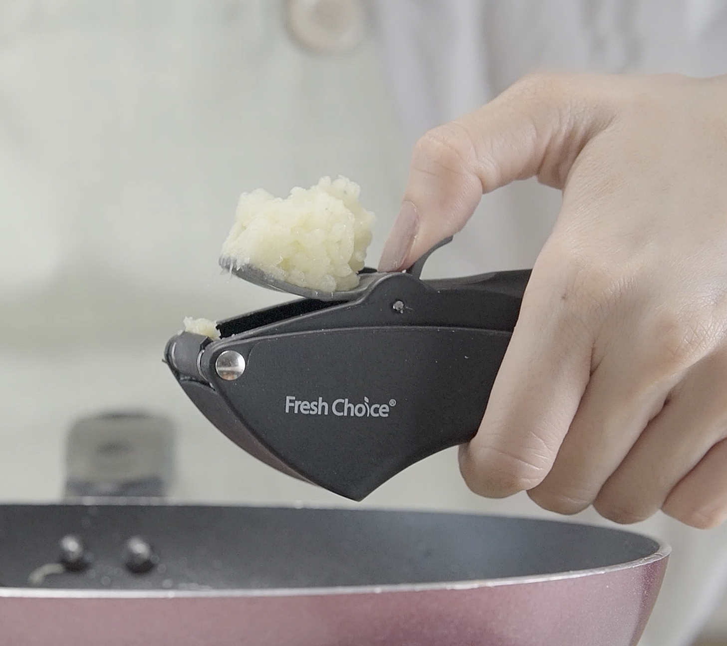 Fresh Choice Nylon Tabletop Garlic Press | No-Peel Garlic Crusher