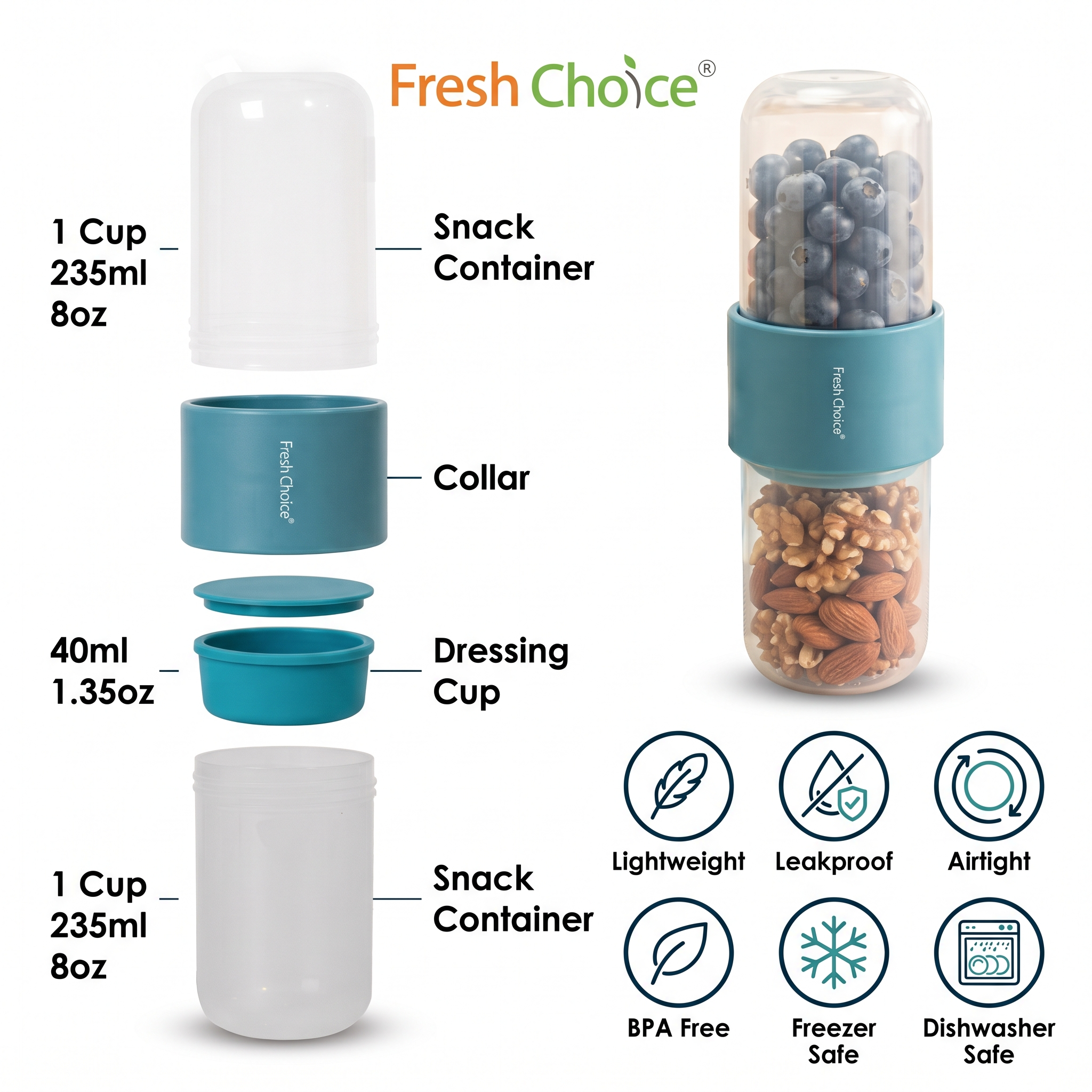 Fresh Choice Lockit Snack Pot Set of 2