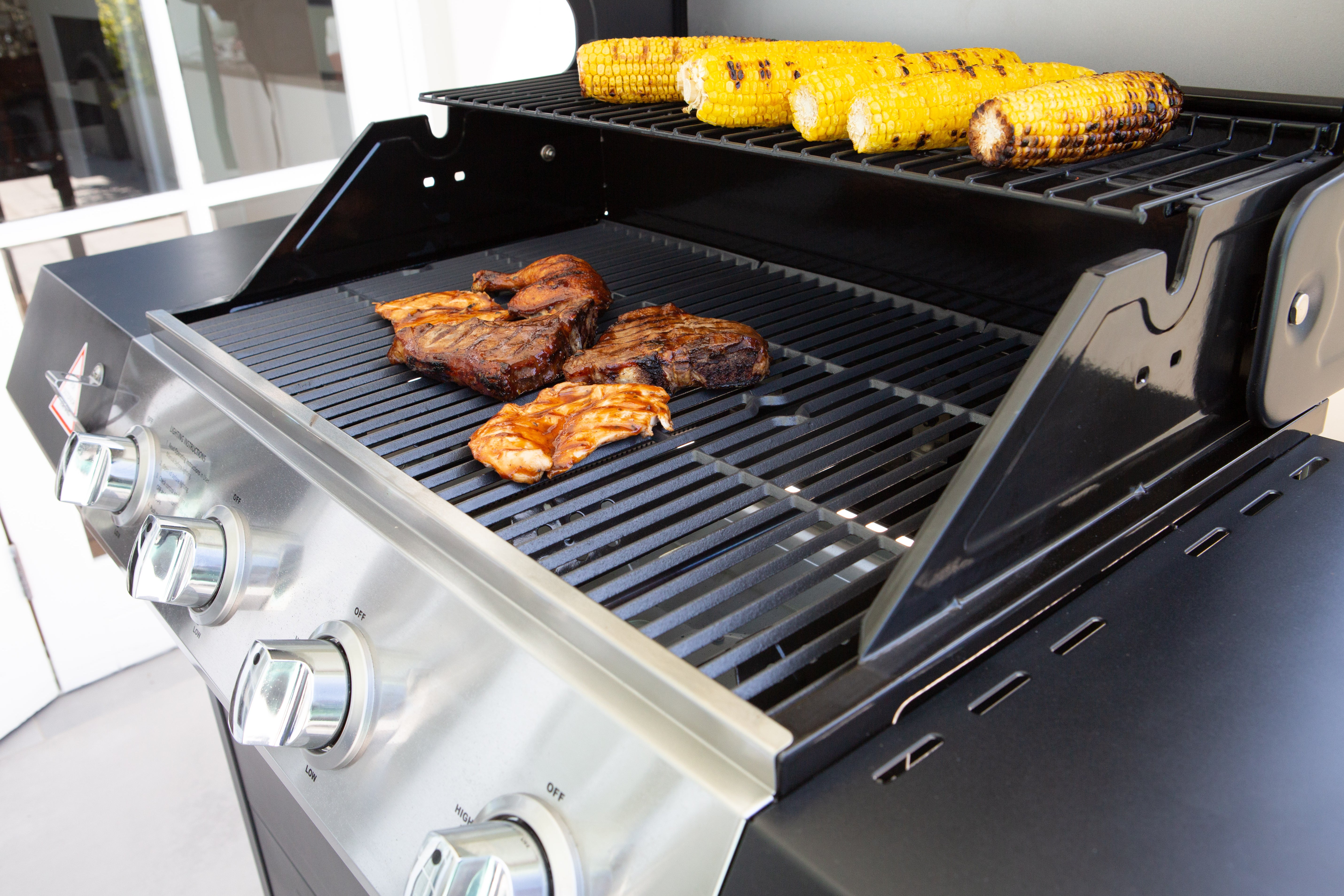 Super 4-Burner Stainless Steel Gas BBQ