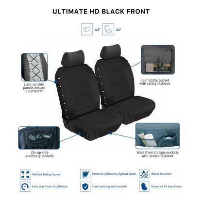 ULTIMATE HD CAR FRONT SEAT COVER SET (various colours)