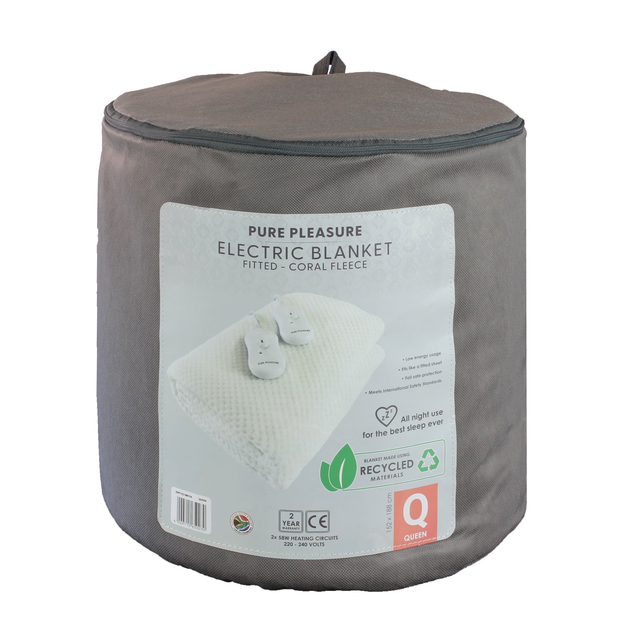 Coral Fleece Fitted Electric Blanket In Tog Bag