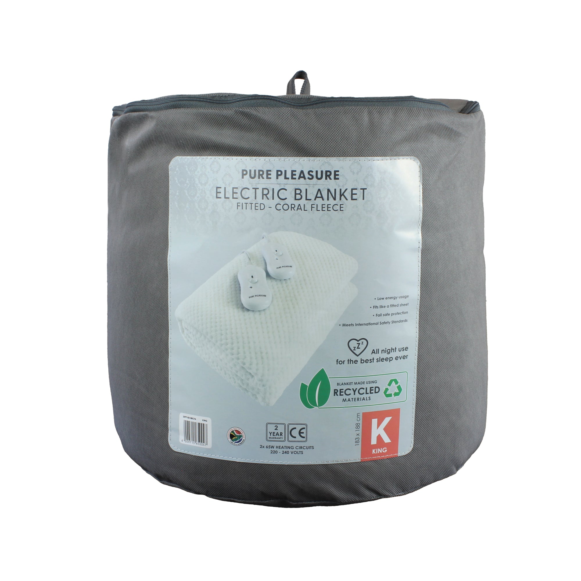 Coral Fleece Fitted Electric Blanket In Tog Bag