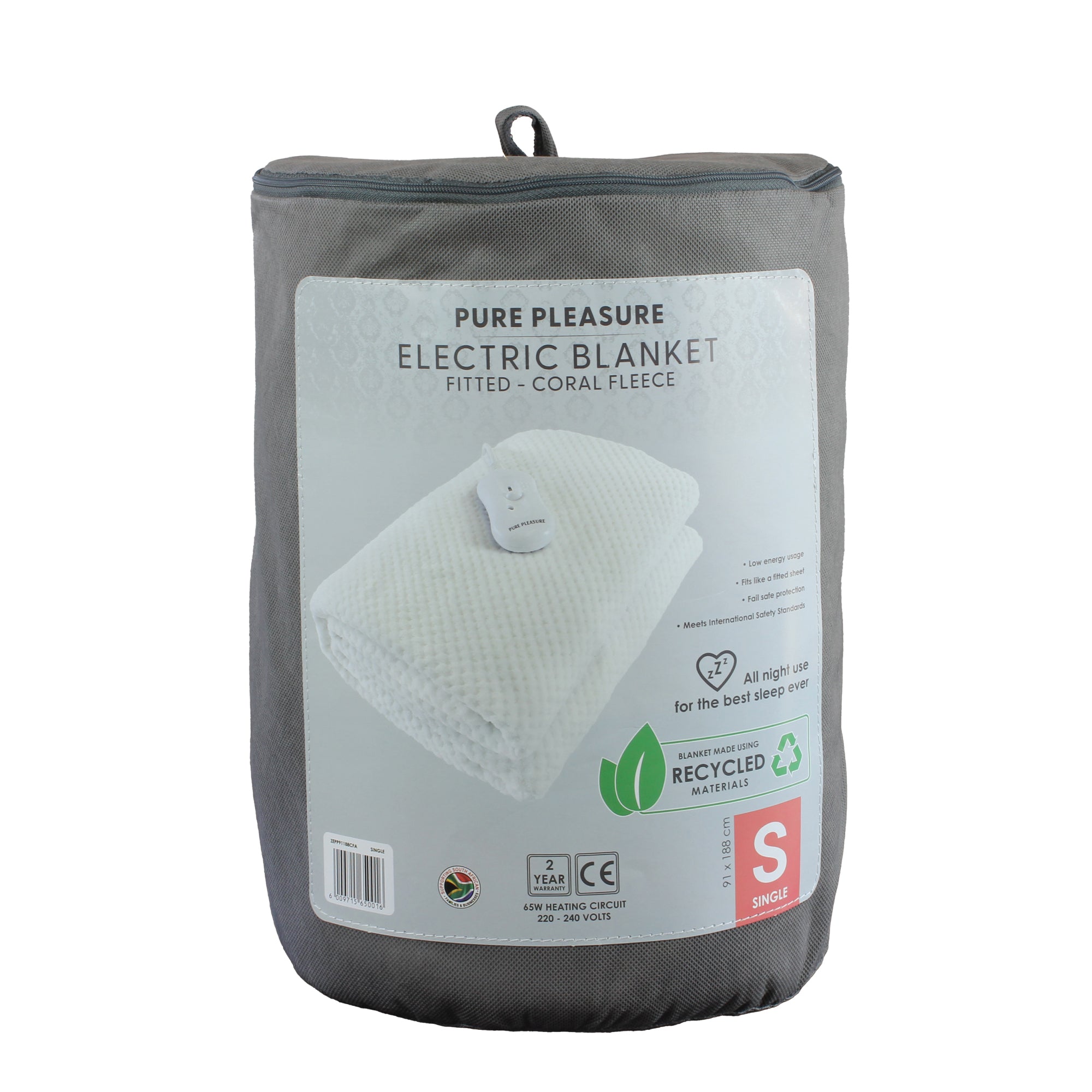 Coral Fleece Fitted Electric Blanket In Tog Bag