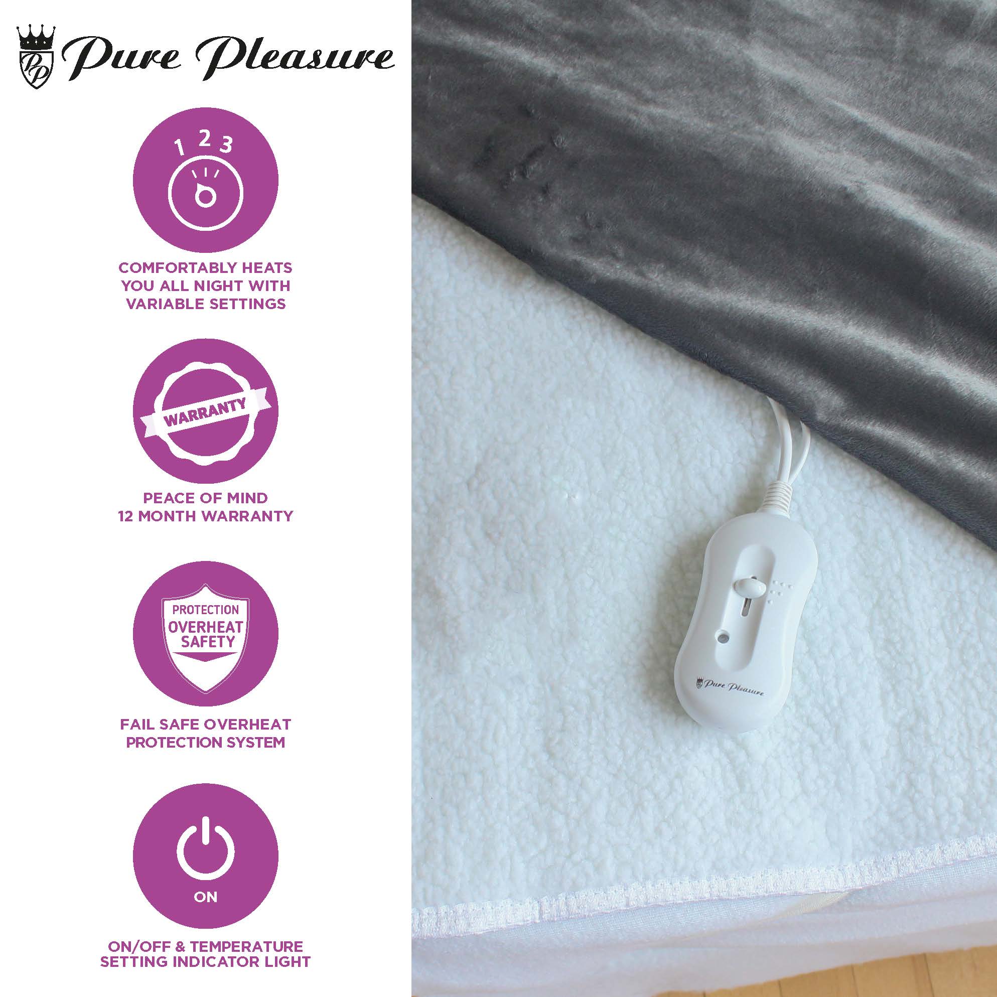 Sherpa Fitted Electric Blanket (PP)
