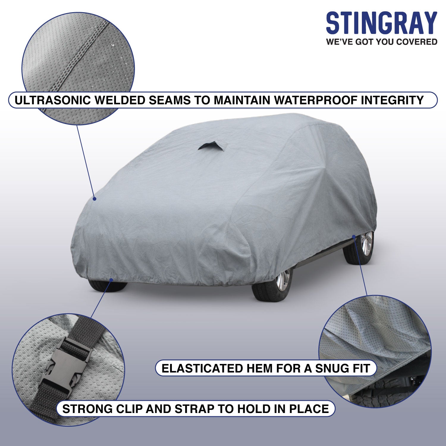 Stingray Premium Waterproof Hatchback Car Cover | 405x165x120cm
