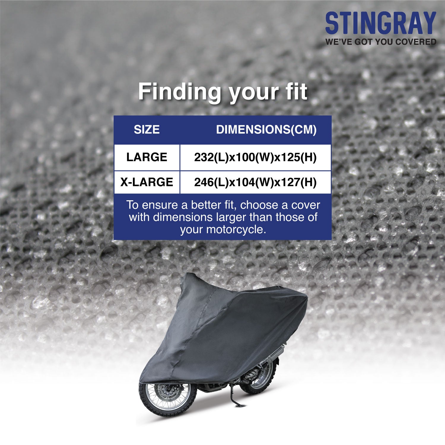 Stingray Motorcycle Cover | Large & X Large