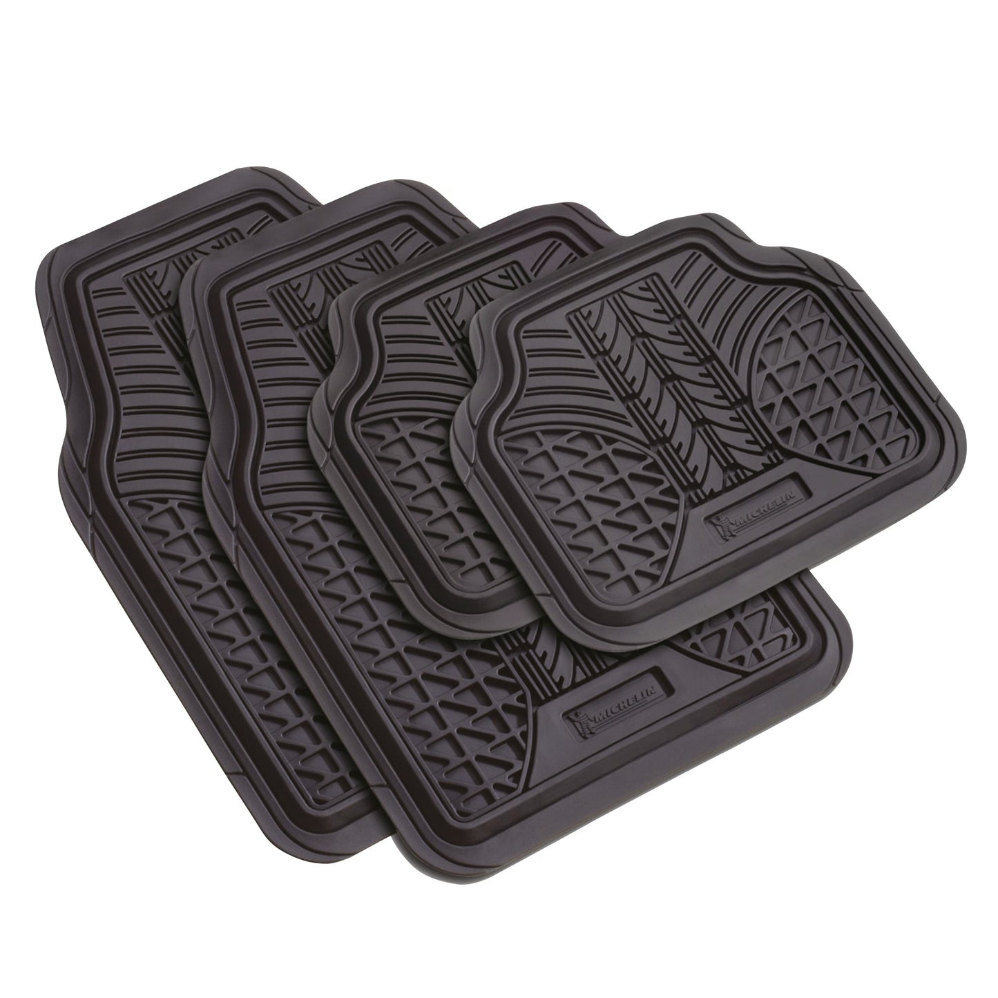 4x4 FLOOR MAT 4PC SET - HEAVY DUTY RUBBER