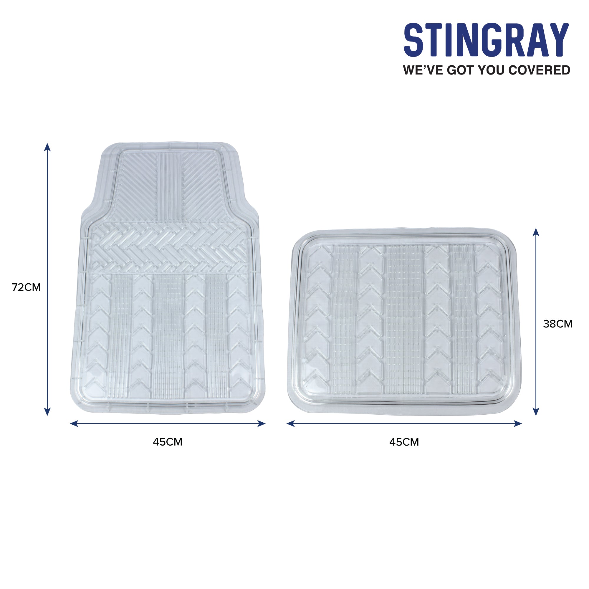 Car Mat Set 4Pc Set  - Techno - Clear