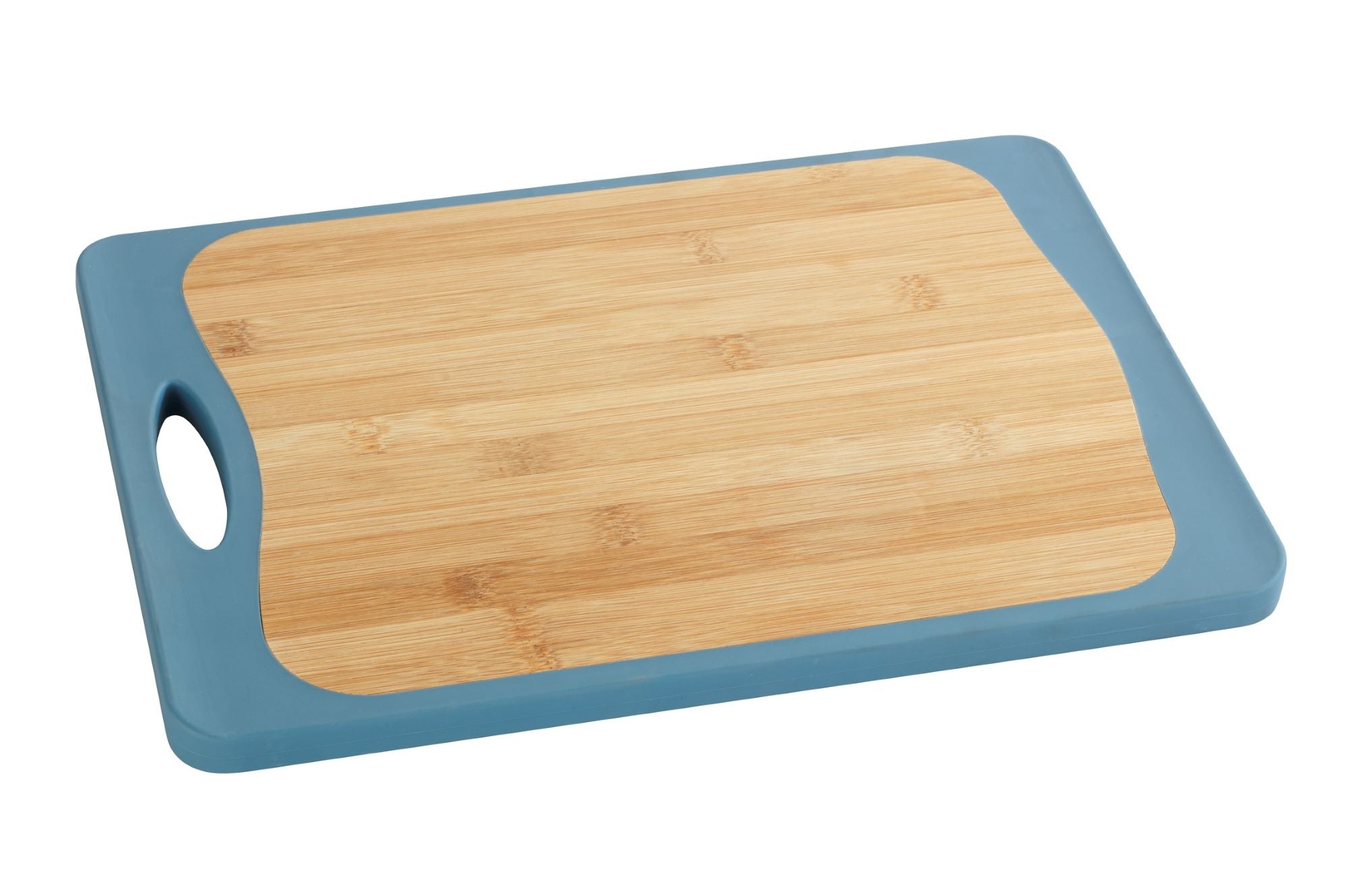 Double Sided Cutting Board - Bamboo & Pp - 33X23 - Anti-Slip Tpe - Blue