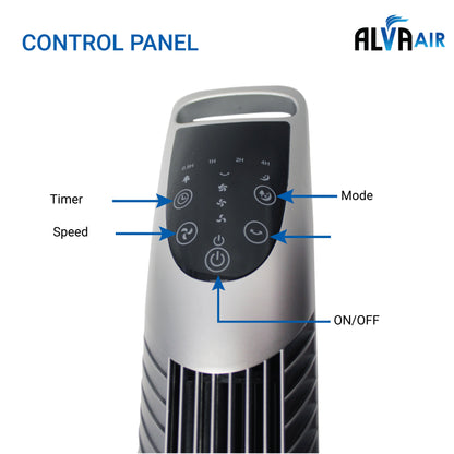 92CM PLASTIC TOWER FAN (SILVER) WITH REMOTE