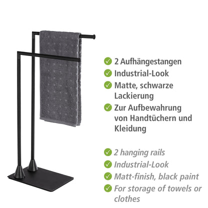 TOWEL & CLOTHES STAND - HELLA RANGE - STAINLESS STEEL BLACK