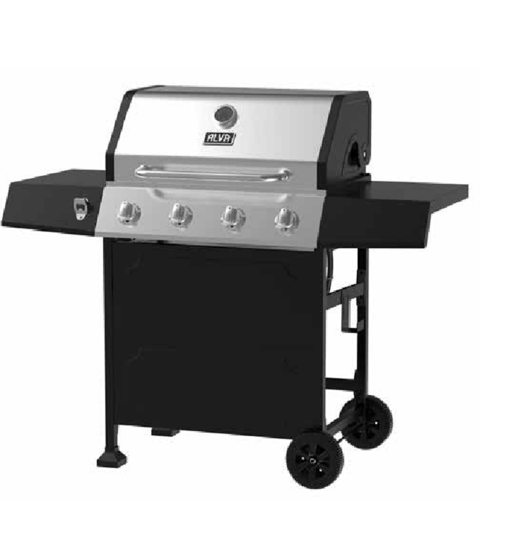 Super 4-Burner Stainless Steel Gas BBQ