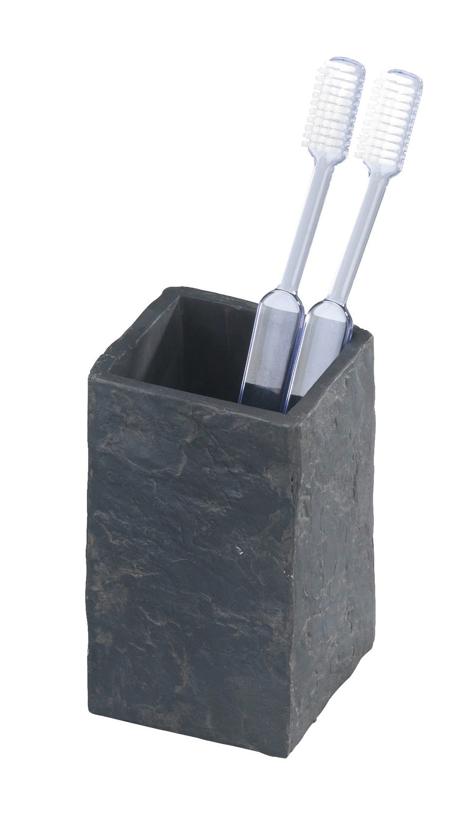 Toothbrush Tumbler - Slate Rock Range - Polyresin - Anthracite