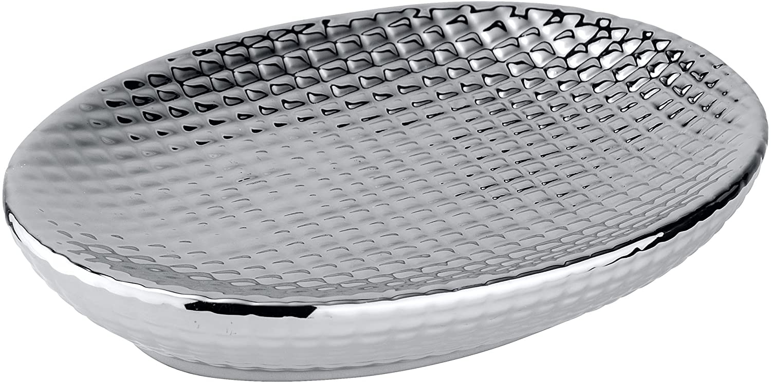 SOAP DISH - DAKAR RANGE - CERAMIC - SILVER