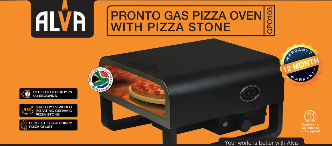 ALVA Pronto LPG Gas Pizza Oven - Black