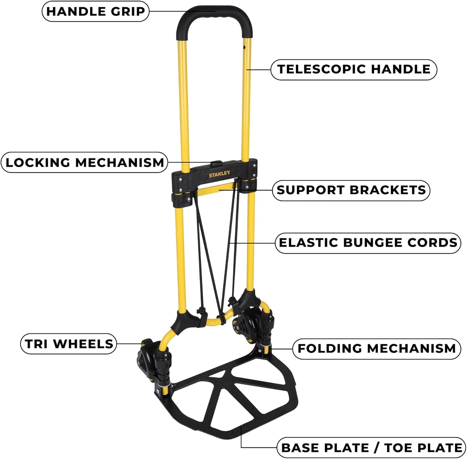STANLEY FT584 Folding Stair Climber 60kg | 6-Wheel Ladder Cart