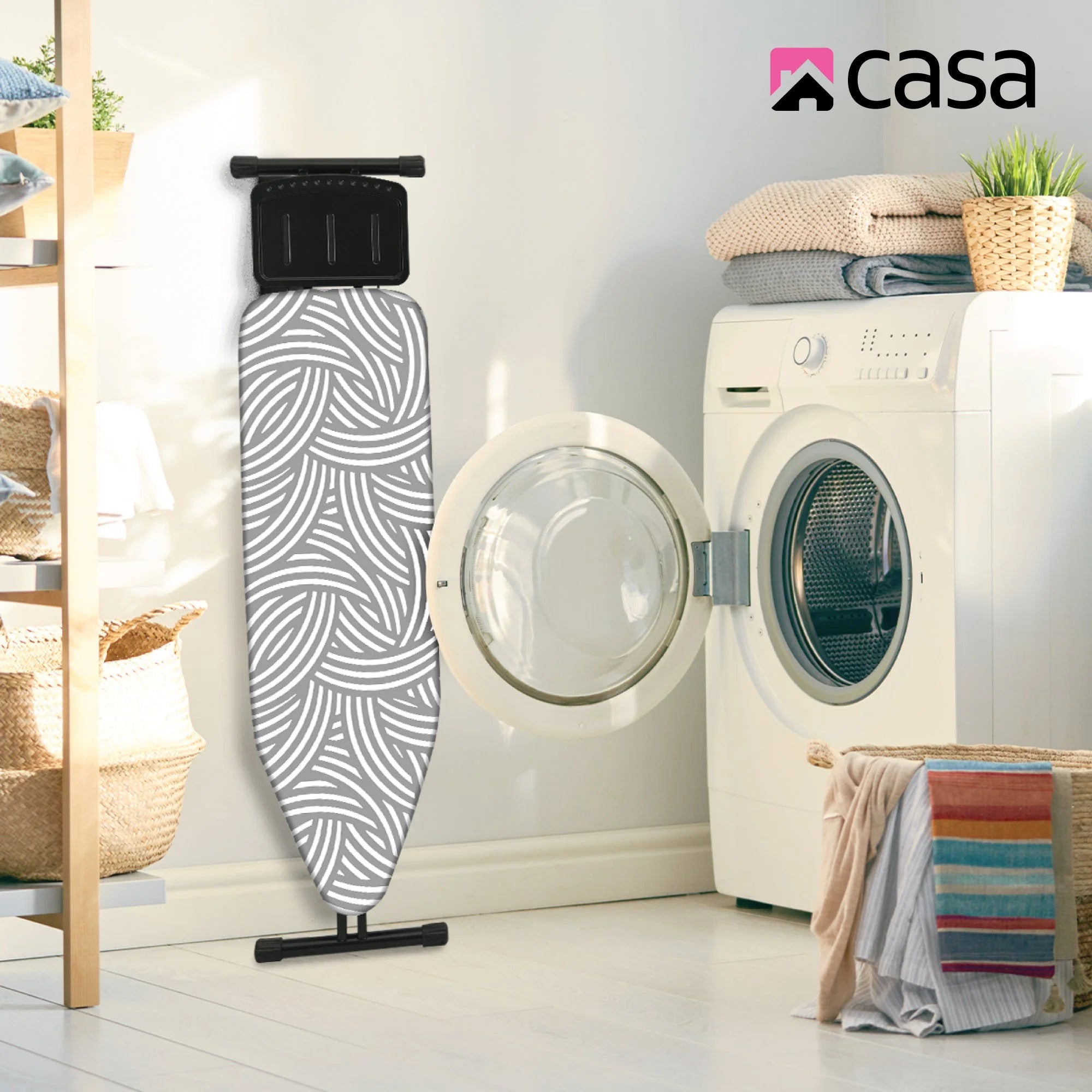 CASA Classic Ironing Board 122 x 38cm | Iron Rest & Cotton Cover