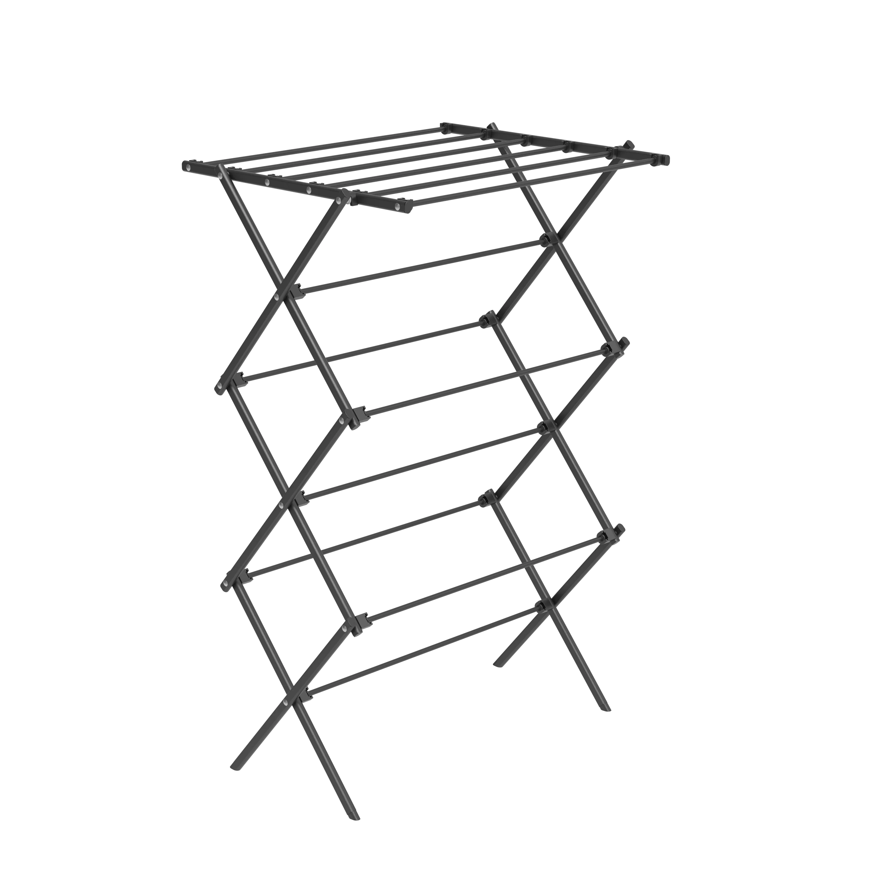3-Tier Clothes Drying Stand | Metal | 9.5m Space | Foldable | Black