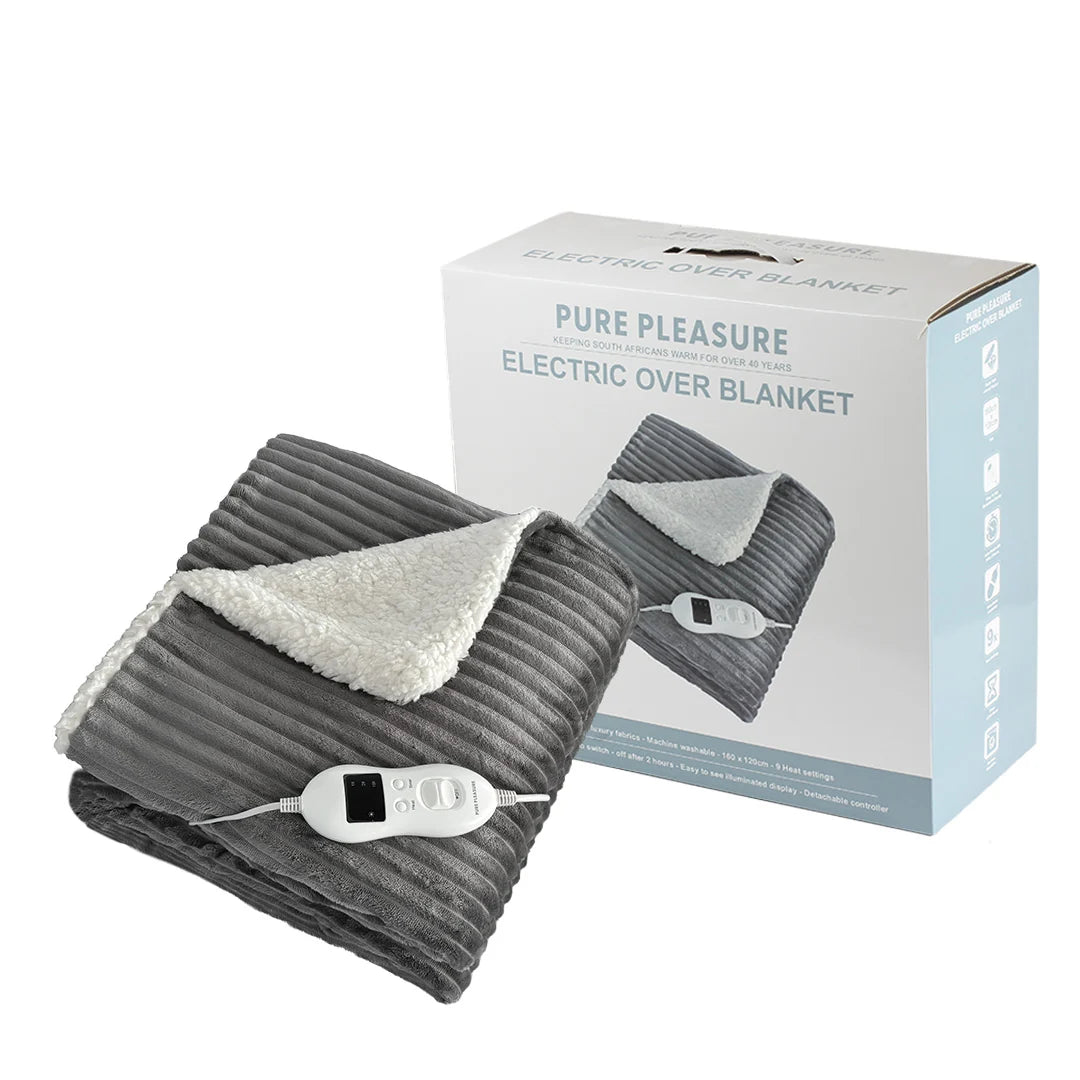 Electric Overblanket | 9 Heat Settings & Timer | Dual-Sided Fleece | Pure Pleasure