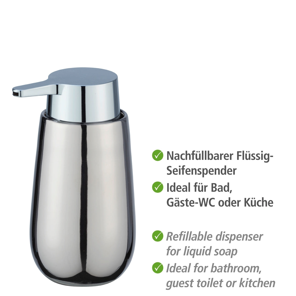 SOAP DISPENSER - BADI RANGE - CERAMIC - CHROME