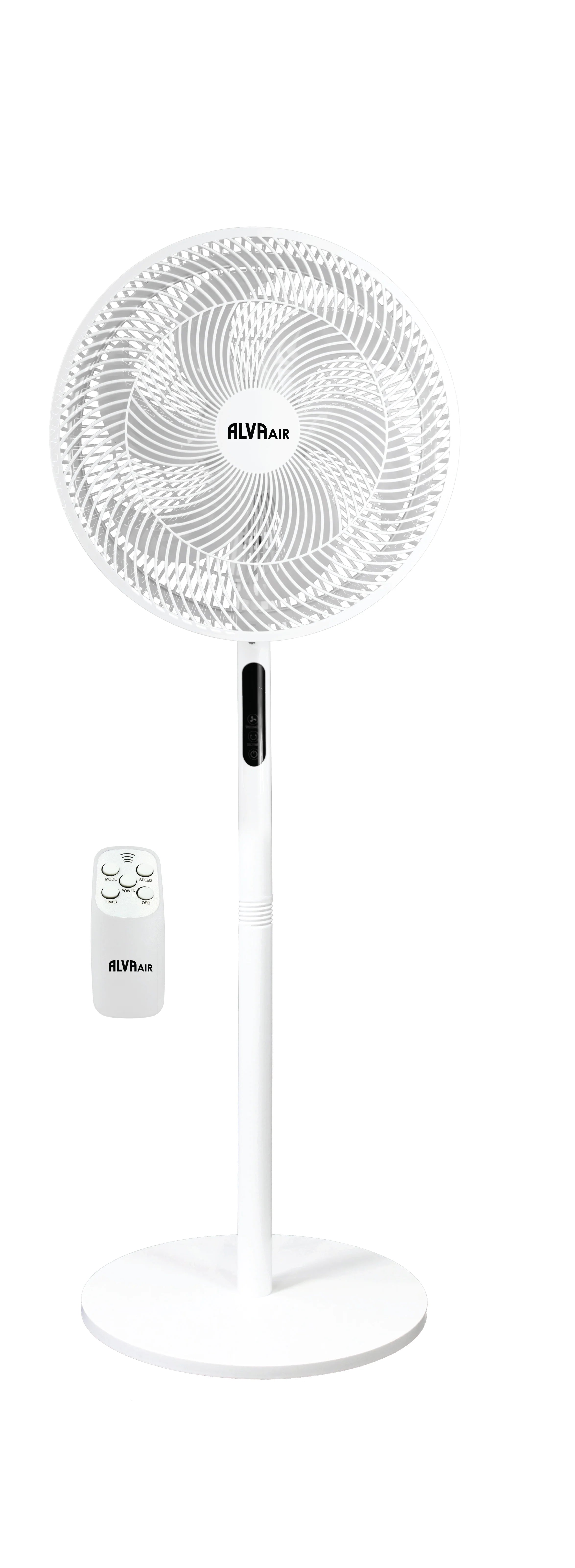 40cm Plastic Pedestal Fan | Remote & Touch Control Telescopic (White)