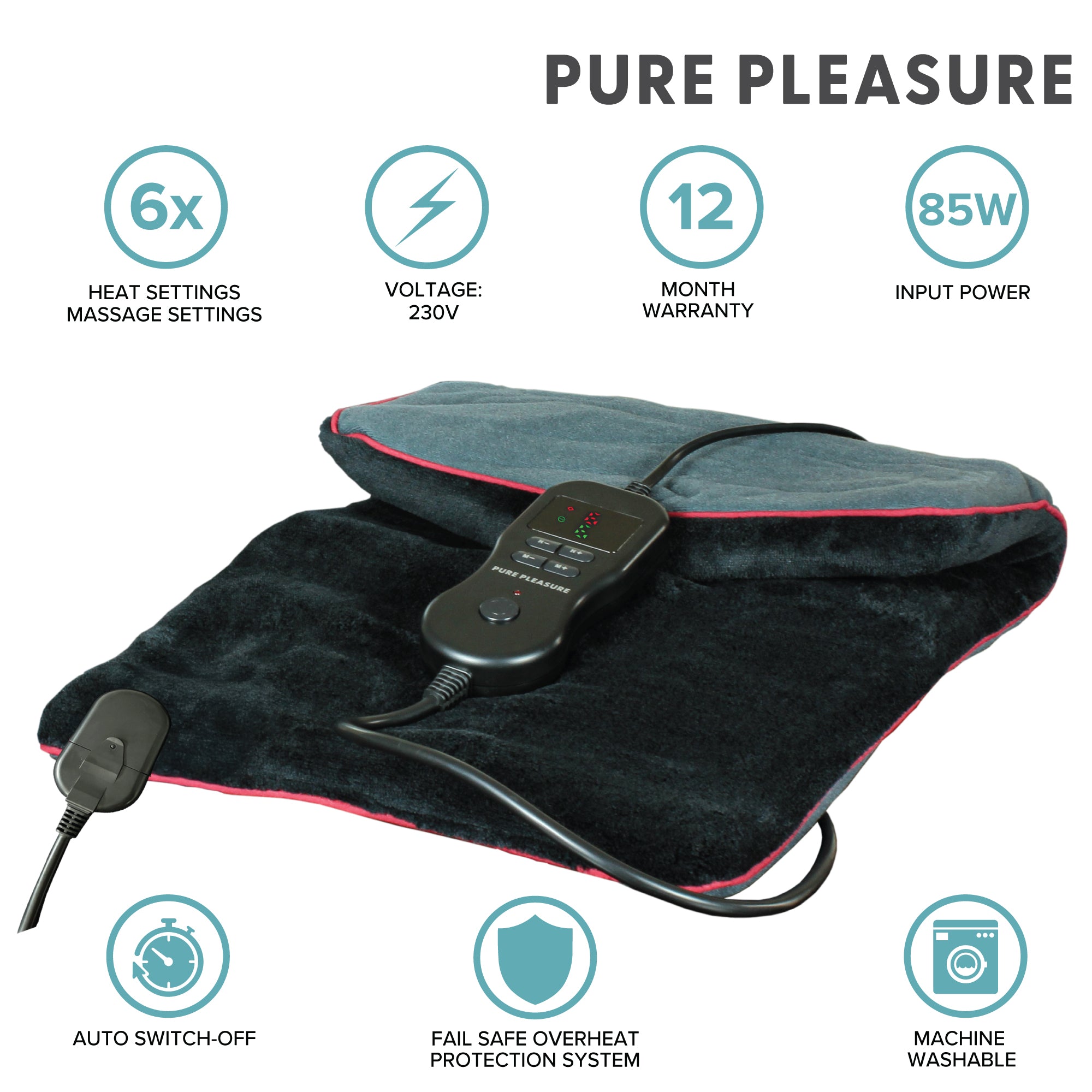 Electric Weighted Heating Massage Pad | 6 Heat & Massage Settings