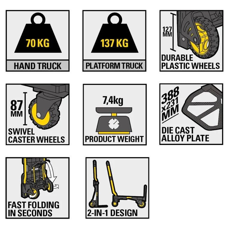 STANLEY FT585 2-in-1 Folding Truck 70/137kg