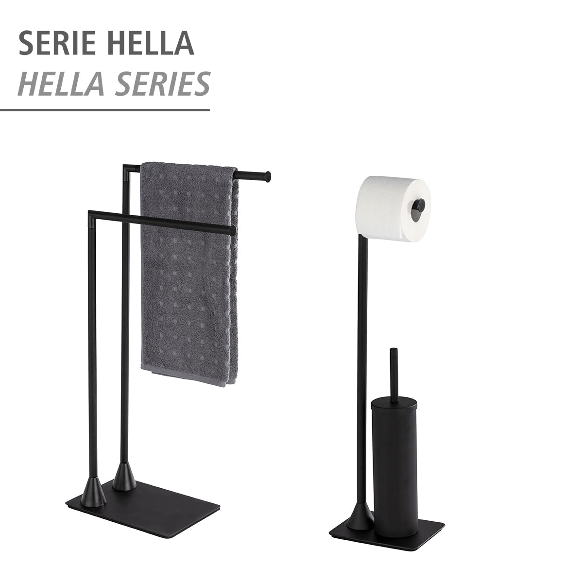 TOWEL & CLOTHES STAND - HELLA RANGE - STAINLESS STEEL BLACK