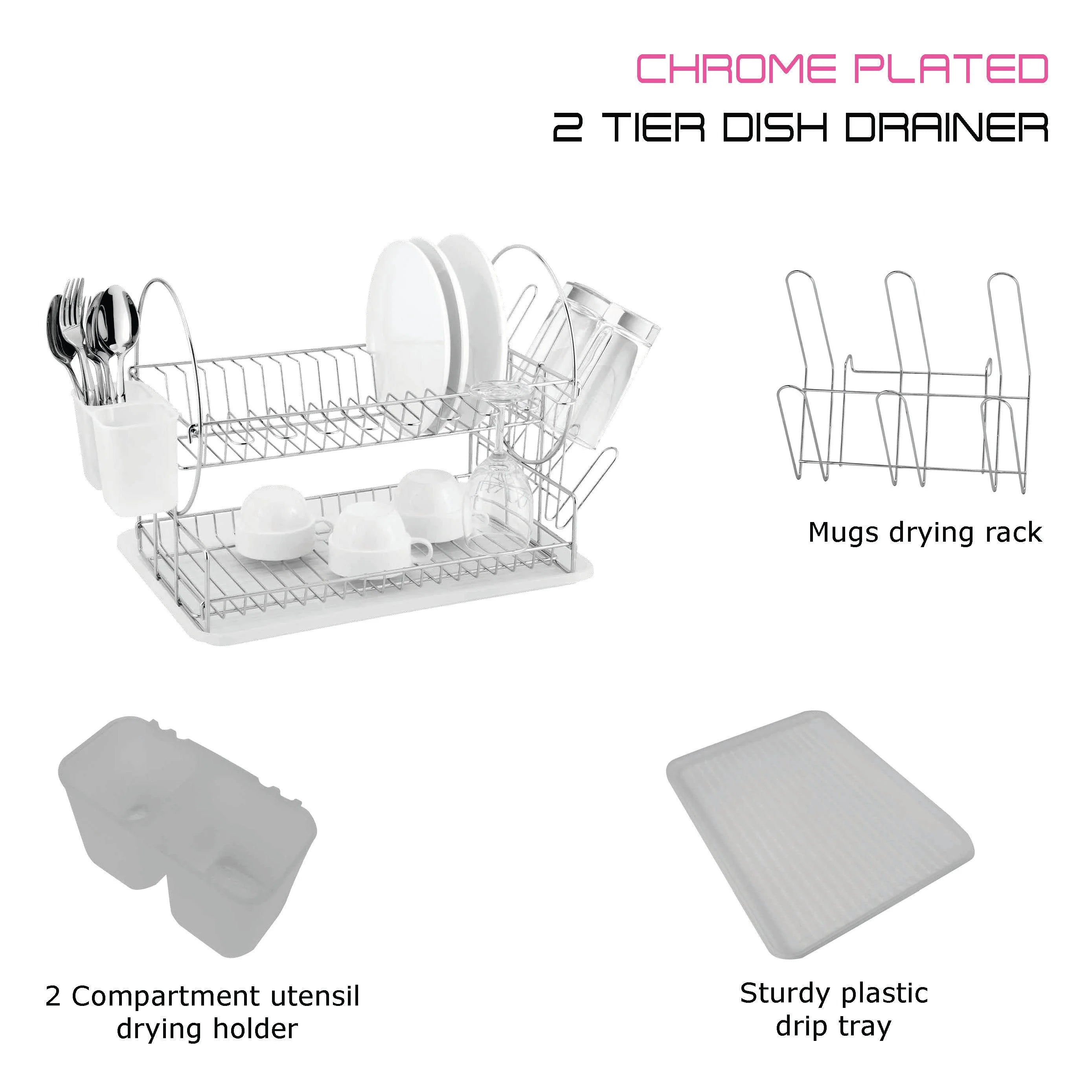Dish Draining Rack 2-Tier - Catania 202 - Chrome Plated