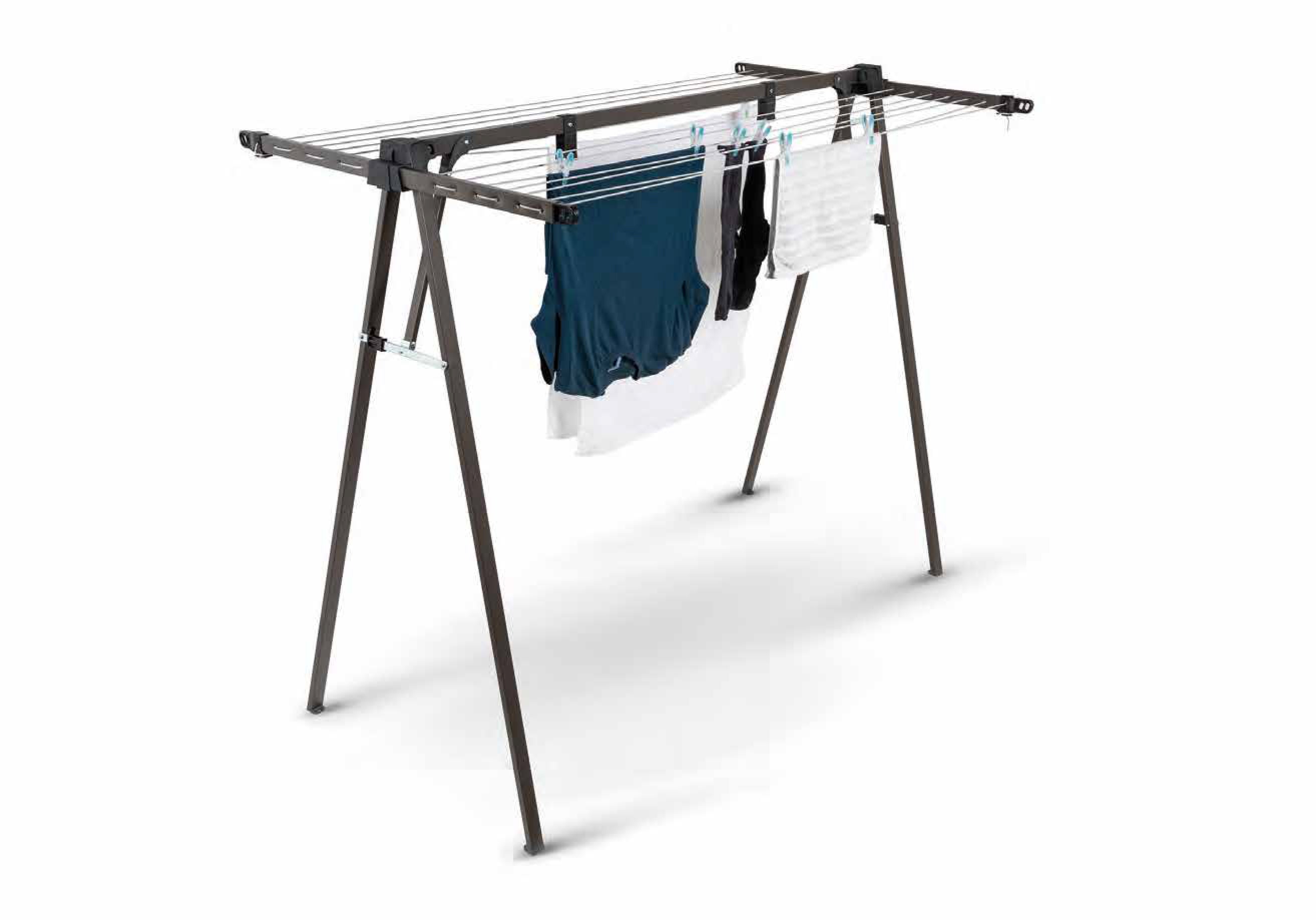 A-Frame Freestanding Clothes Drying Stand - With Bonus Peg Bag & Pegs