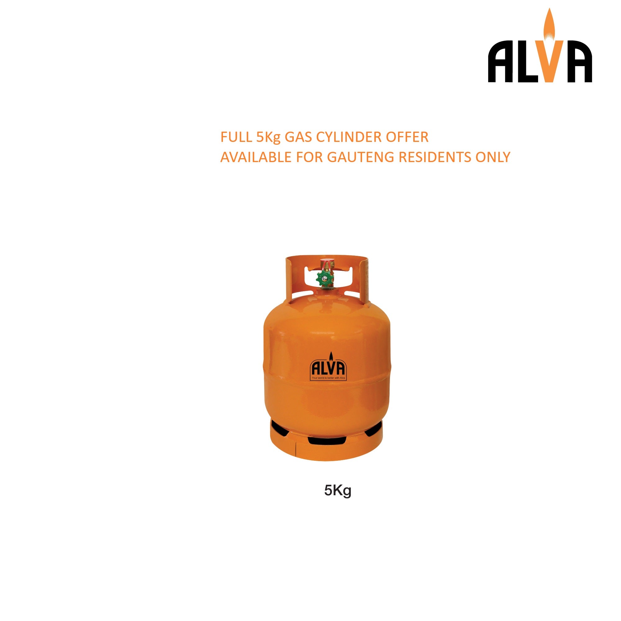 ALVA Filled Gas Cylinder 5KG (GAUTENG ONLY)