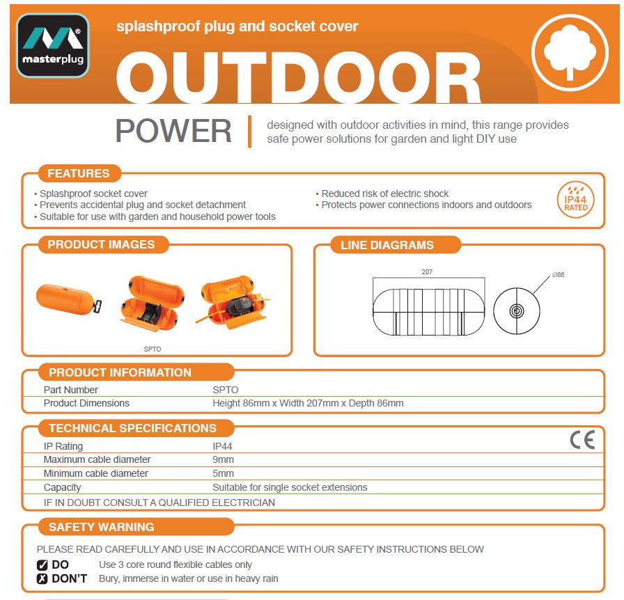 Weatherproof Splashproof Torpedo - Plug Cover & Socket Cover