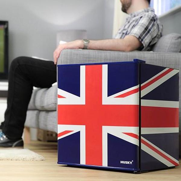 46L COUNTER-TOP MINI FRIDGE - SOLID DOOR - UNION JACK FLAG - Alva Lifestyle Retail